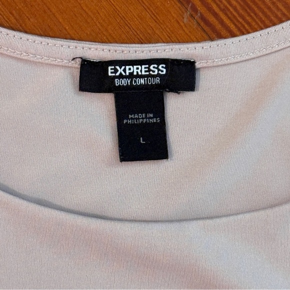 Express Body Contour Compression High Neck Bodysuit Blush Pink Large - Picture 5 of 6